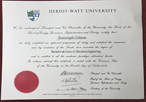 Heriot-Watt University copy degree