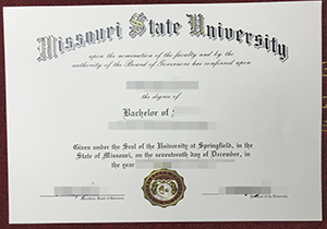 Missouri State University diploma sale