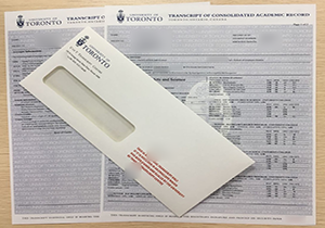 University of Toronto official transcript and envelope