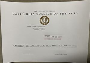 California College of the Arts fake degree sample