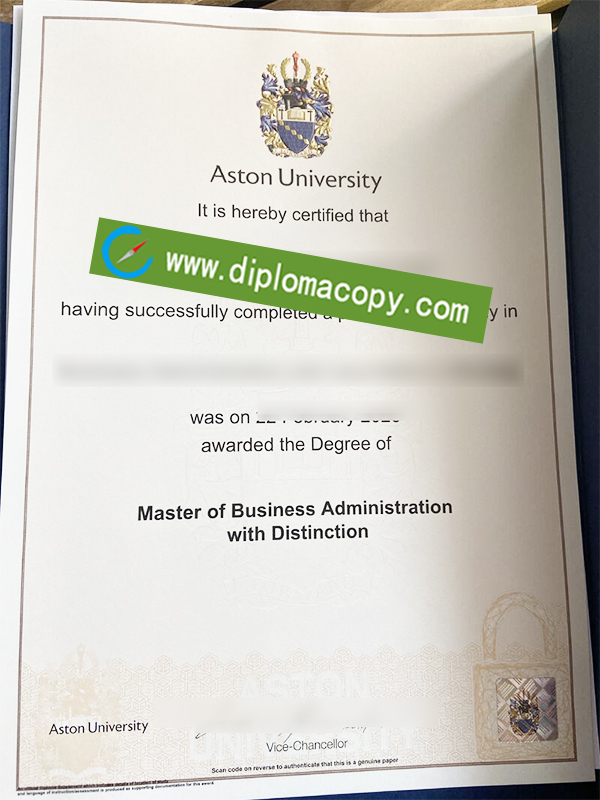 Aston University degree, Aston University certificate