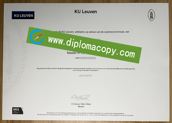 KU Leuven diploma, Katholieke Universiteit Leuven degree