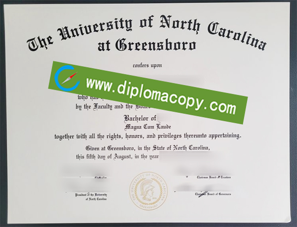 University of North Carolina at Greensboro degree, UNC Greensboro diploma