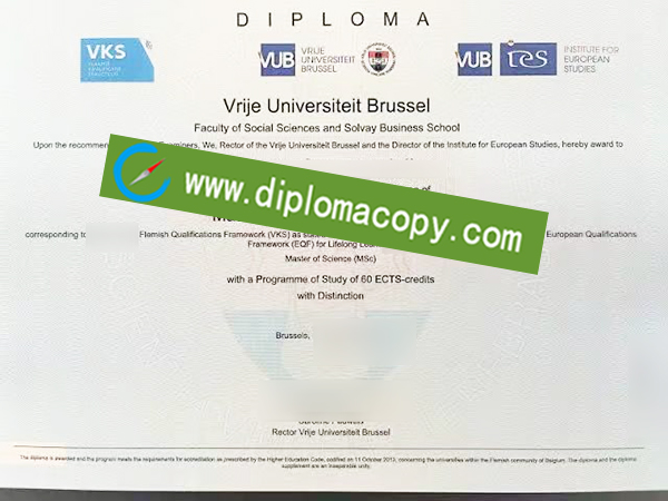 VUB degree, Vrije Universiteit Brussel diploma