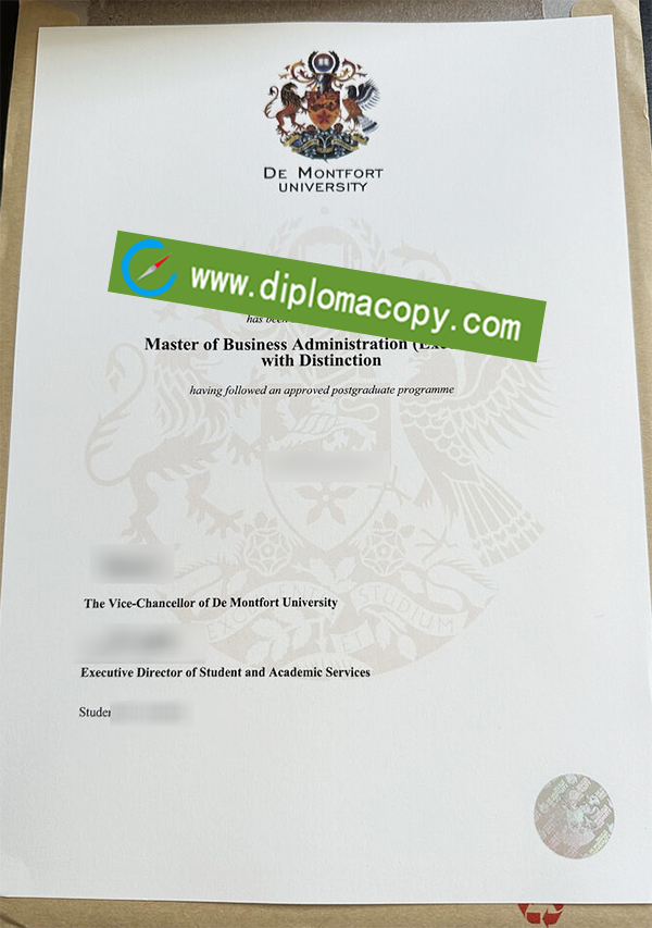 DE Montfort University certificate, DMU diploma