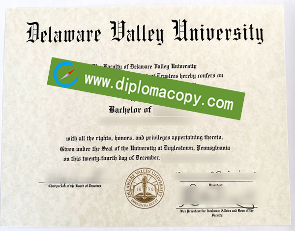 Delaware Valley University diploma, Delaware Valley University degree