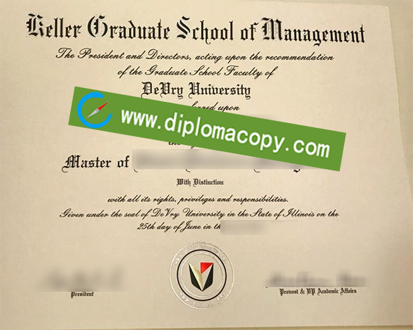 Keller Graduate School of Management degree, DeVry University diploma