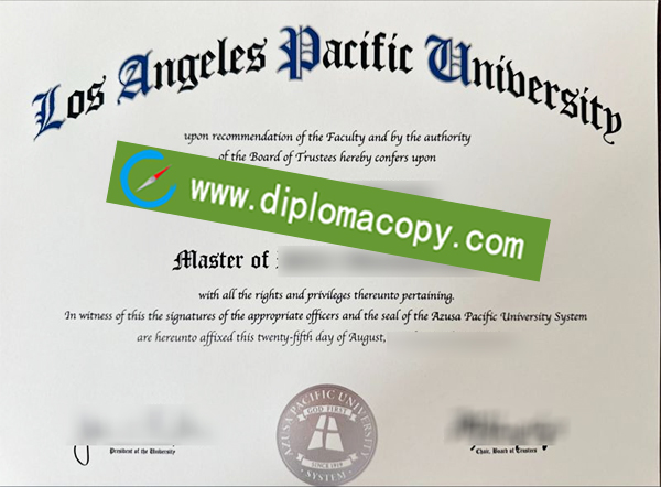 Los Angeles Pacific University degree, Los Angeles Pacific University diploma