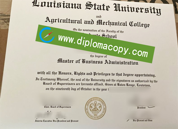 Louisiana State University degree, LSU diploma