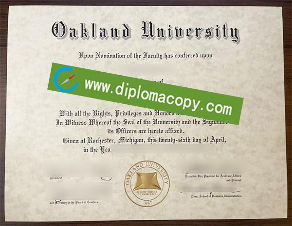 Oakland University degree, Oakland University diploma
