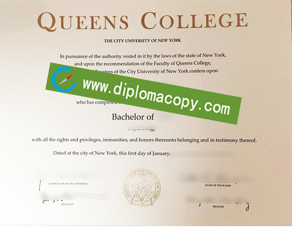 Queens College diploma, CUNY degree