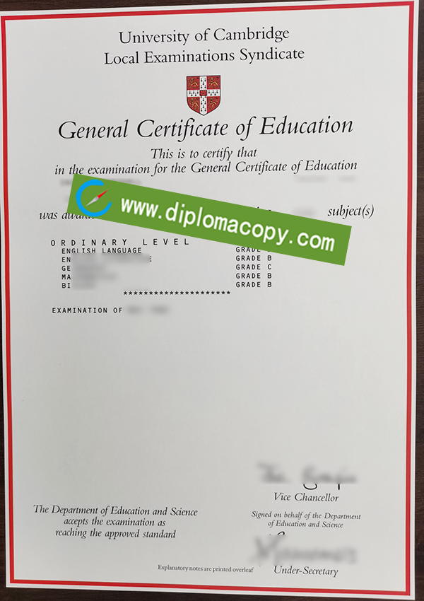 UCLES GCE degree, UCLES diploma