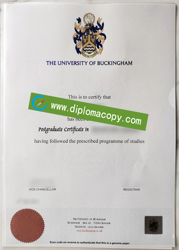 University of Buckingham diploma, University of Buckingham degree