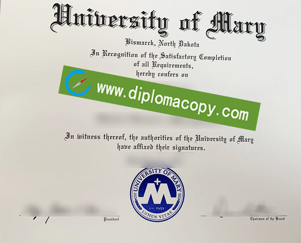 University of Mary degree, University of Mary certificate