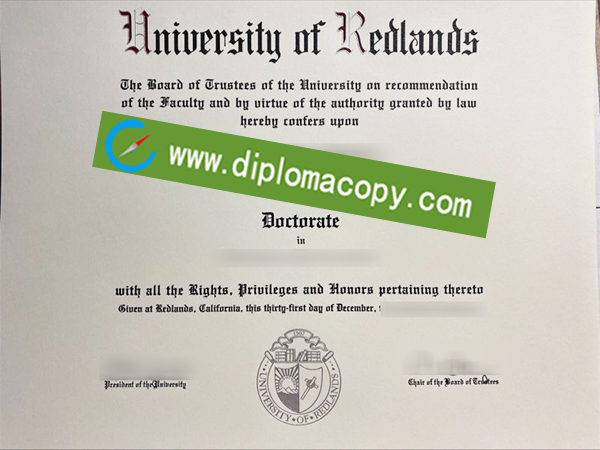 University of Redlands degree, University of Redlands diploma