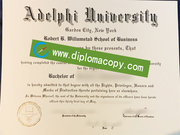 Adelphi University certificate, Adelphi University degree