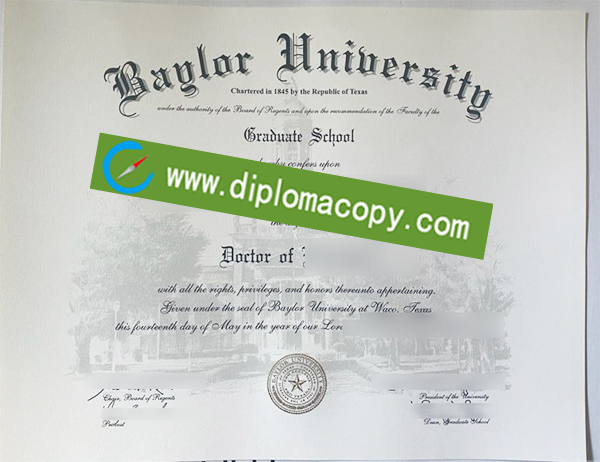 Baylor University degree, Baylor University diploma