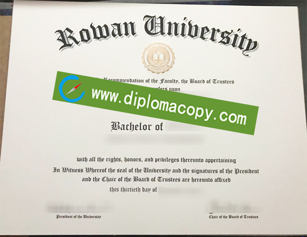Rowan University diploma, Rowan University certificate