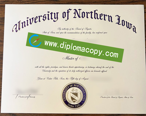 University of North Iowa degree, University of North Iowa diploma