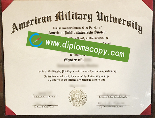 American Military University diploma, AMU degree