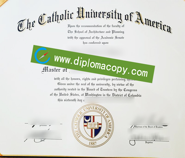 Catholic University of America diploma, CUA degree