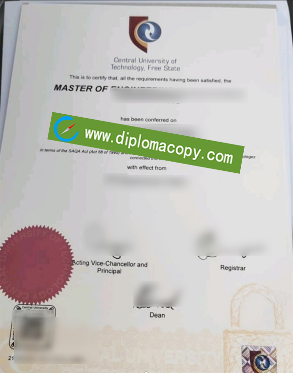 Central University of Technology degree, CUT diploma