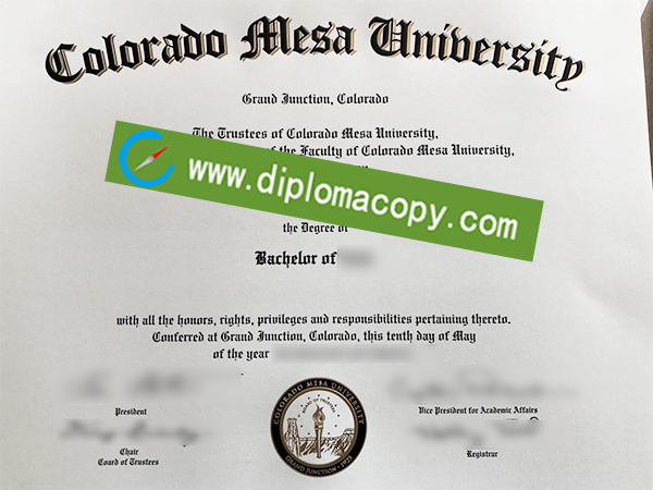 Colorado Mesa University degree, CMU diploma