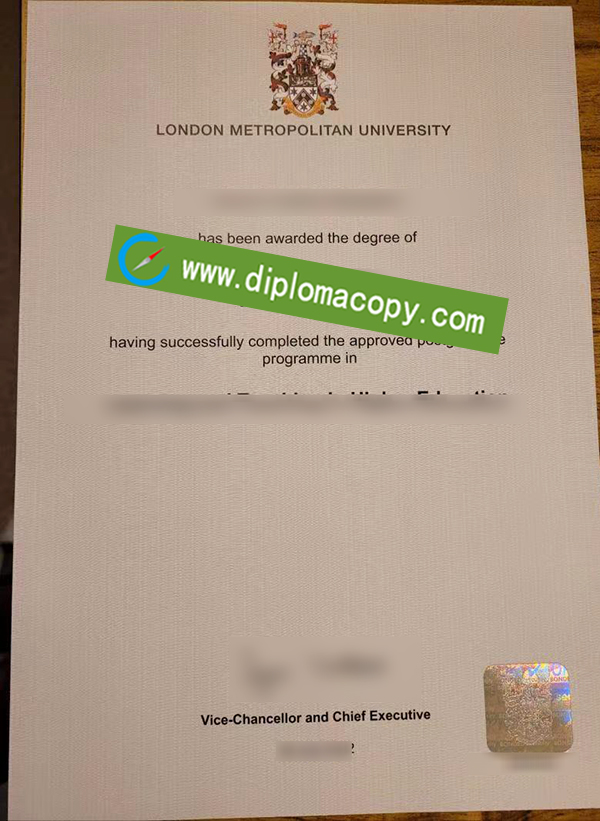 London Metropolitan University certificate, London Metropolitan University degree