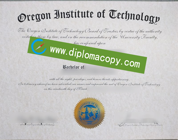 Oregon Institute of Technology diploma, Oregon Tech degree