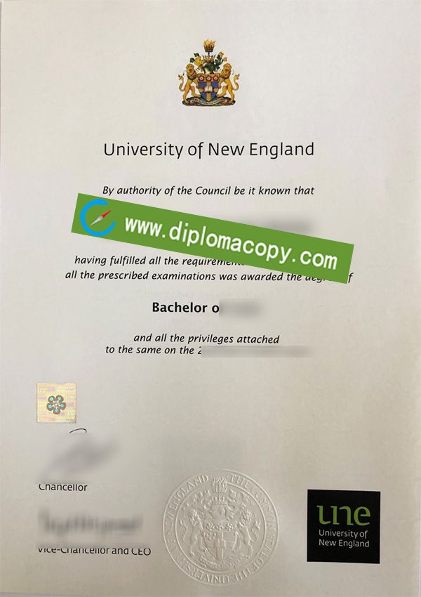University of New England degree, UNE diploma