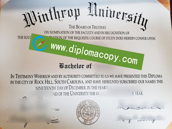 Winthrop University degree, Winthrop University certificate