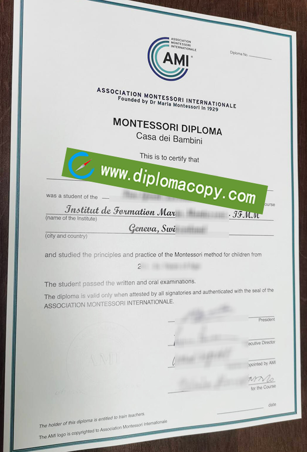 Association Montessori Internationale diploma, AMI fake degree