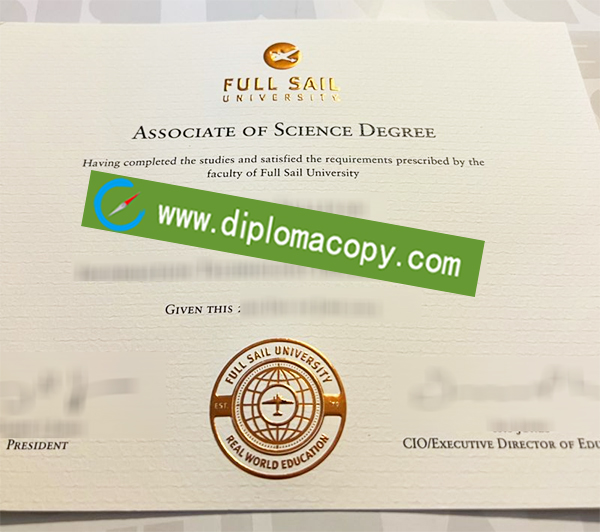 Full Sail University diploma, Full Sail University degree