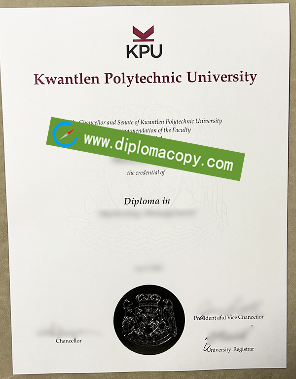 Kwantlen Polytechnic University degree, KPU diploma