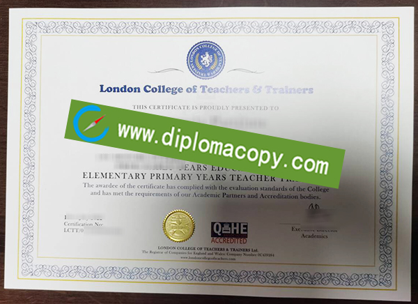 LCTT certificate, London College of Teachers and Trainers diploma