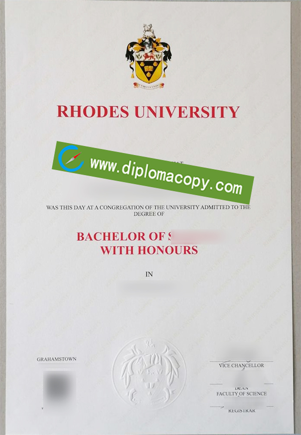 Rhodes University diploma, Rhodes University degree