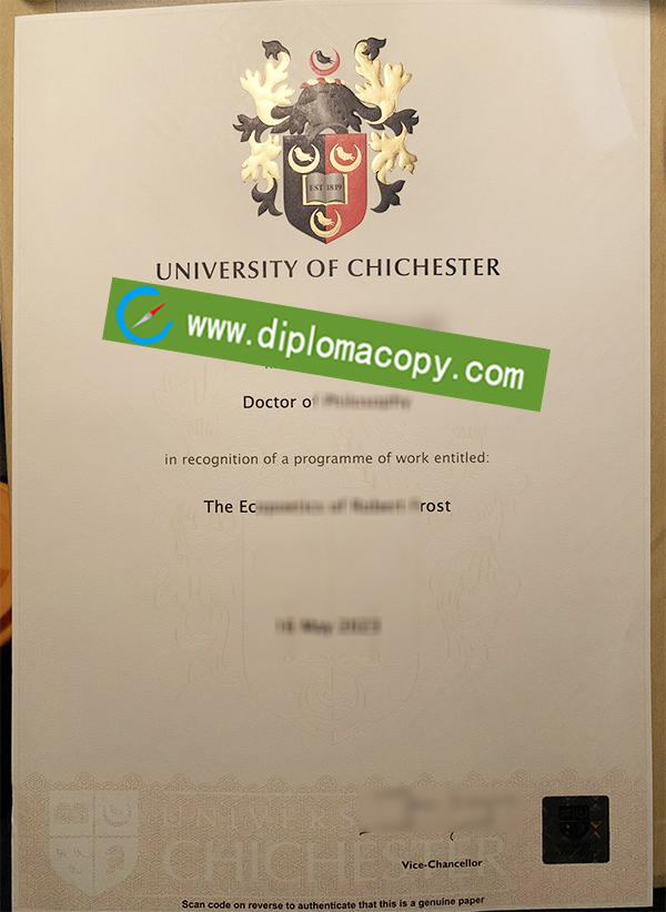 University of Chichester diploma, University of Chichester certificate