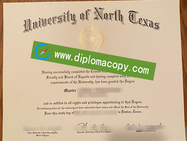 University of North Texas diploma, University of North Texas degree