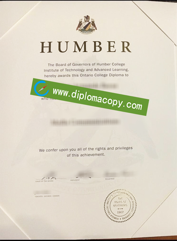 Humber College diploma, Humber College degree