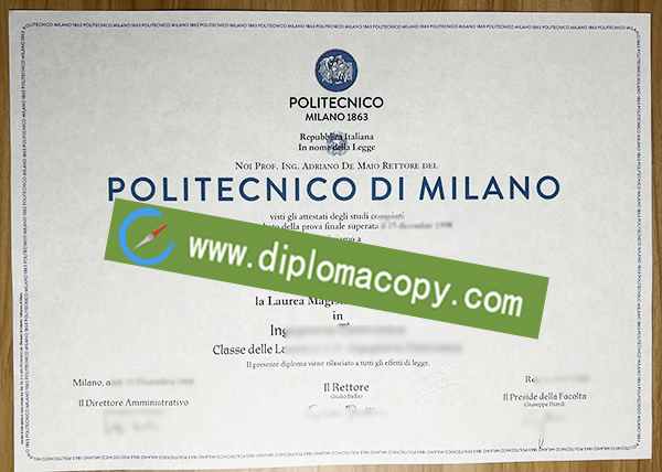 Politecnico di Milano degree, Politecnico di Milano diploma