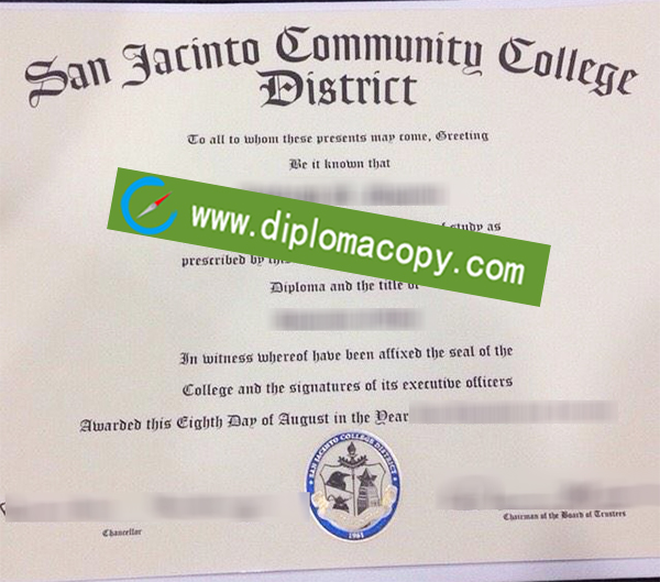 San Jacinto College diploma, San Jacinto College degree