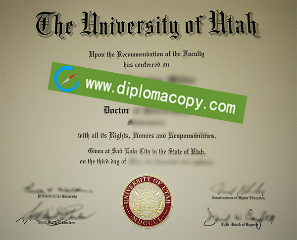 University of Utah diploma, University of Utah degree