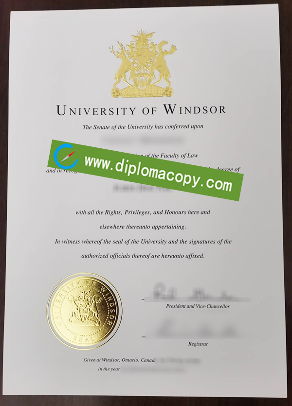 University of Windsor degree, University of Windsor diploma