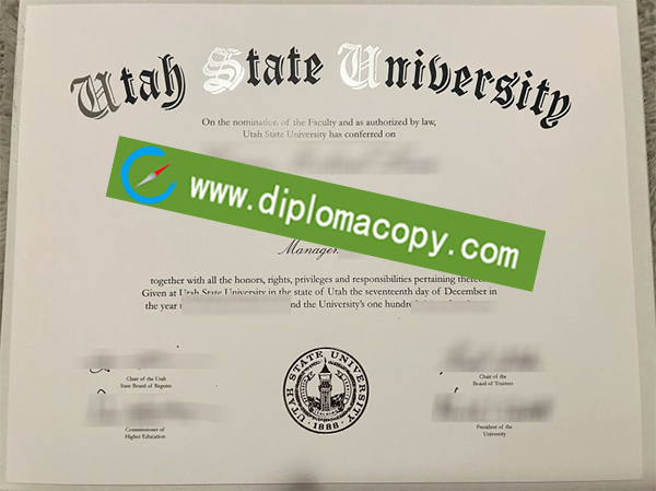 Utah State University diploma, Utah State University degree