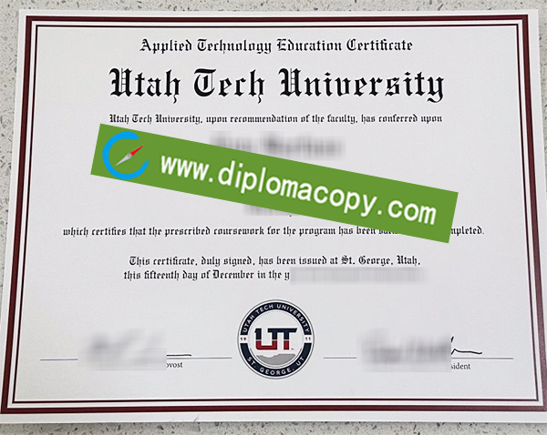 Utah Tech University degree, Utah Tech University diploma