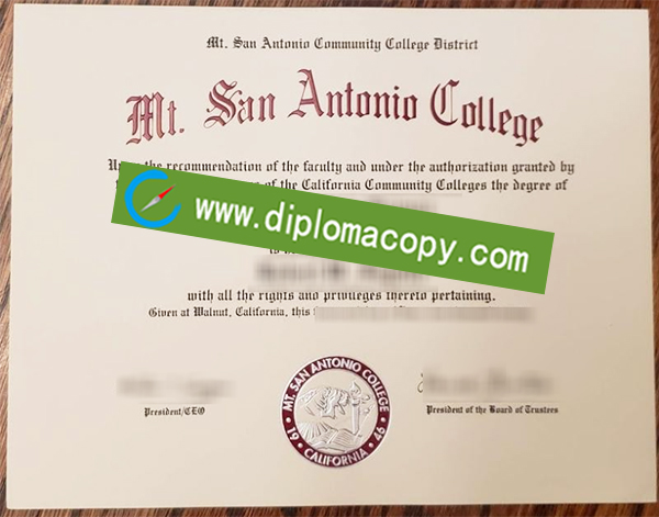 Mt. San Antonio College diploma, Mt. SAC degree