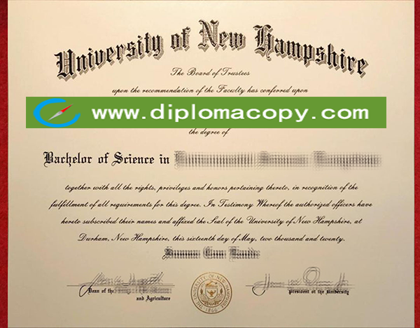 copy University of New Hampshire diploma