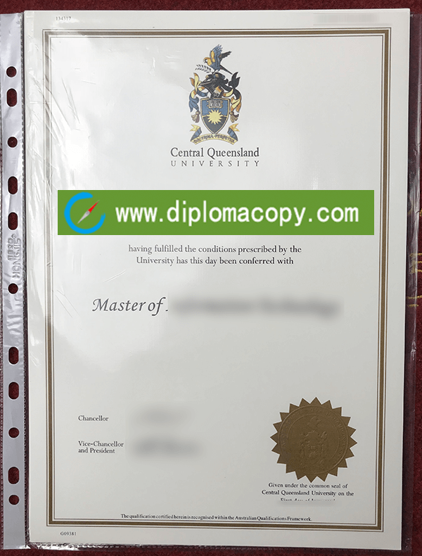 buy copy Central Queensland University diploma