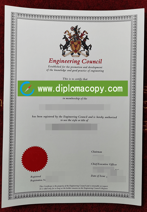Buy fake Engineering Council Certificate