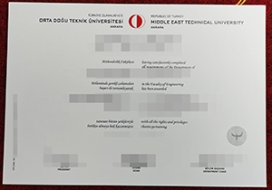 Middle East Technical University certificate